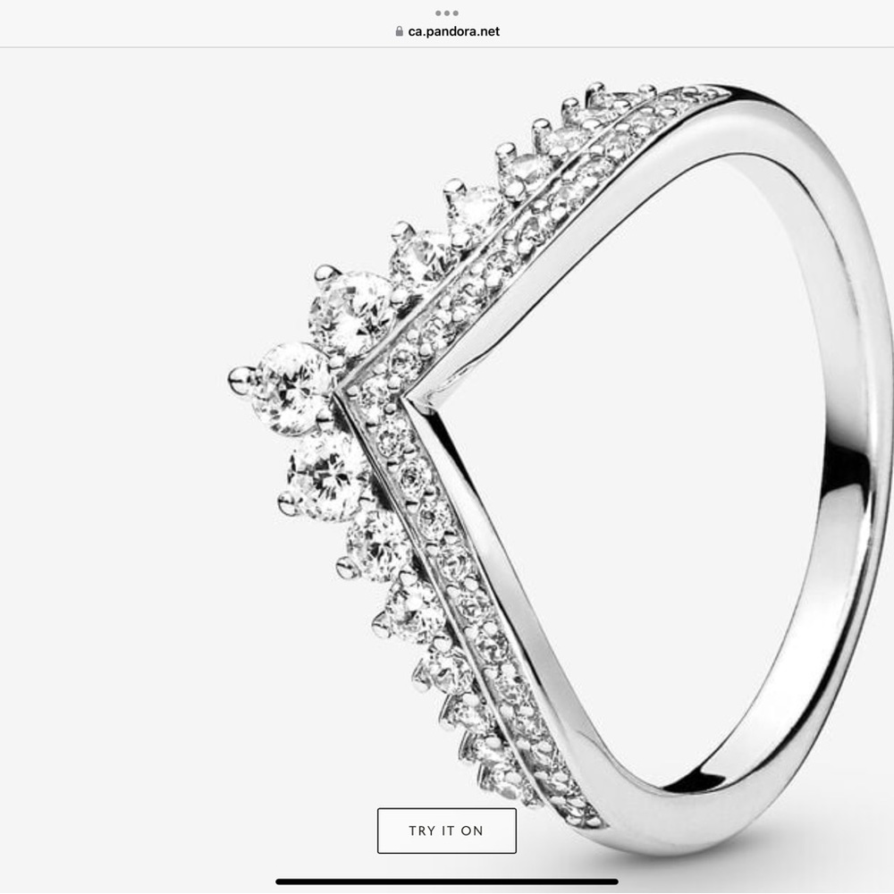 Bundle of Pandora Princess tiara and wishbone ring